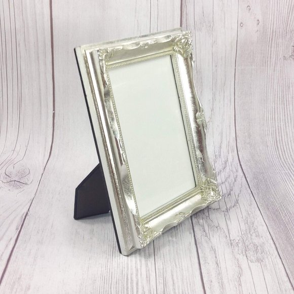 Ornate Silver Picture Frame Engraving Decorative Photo Display Stand Home Décor - Picture 6 of 12